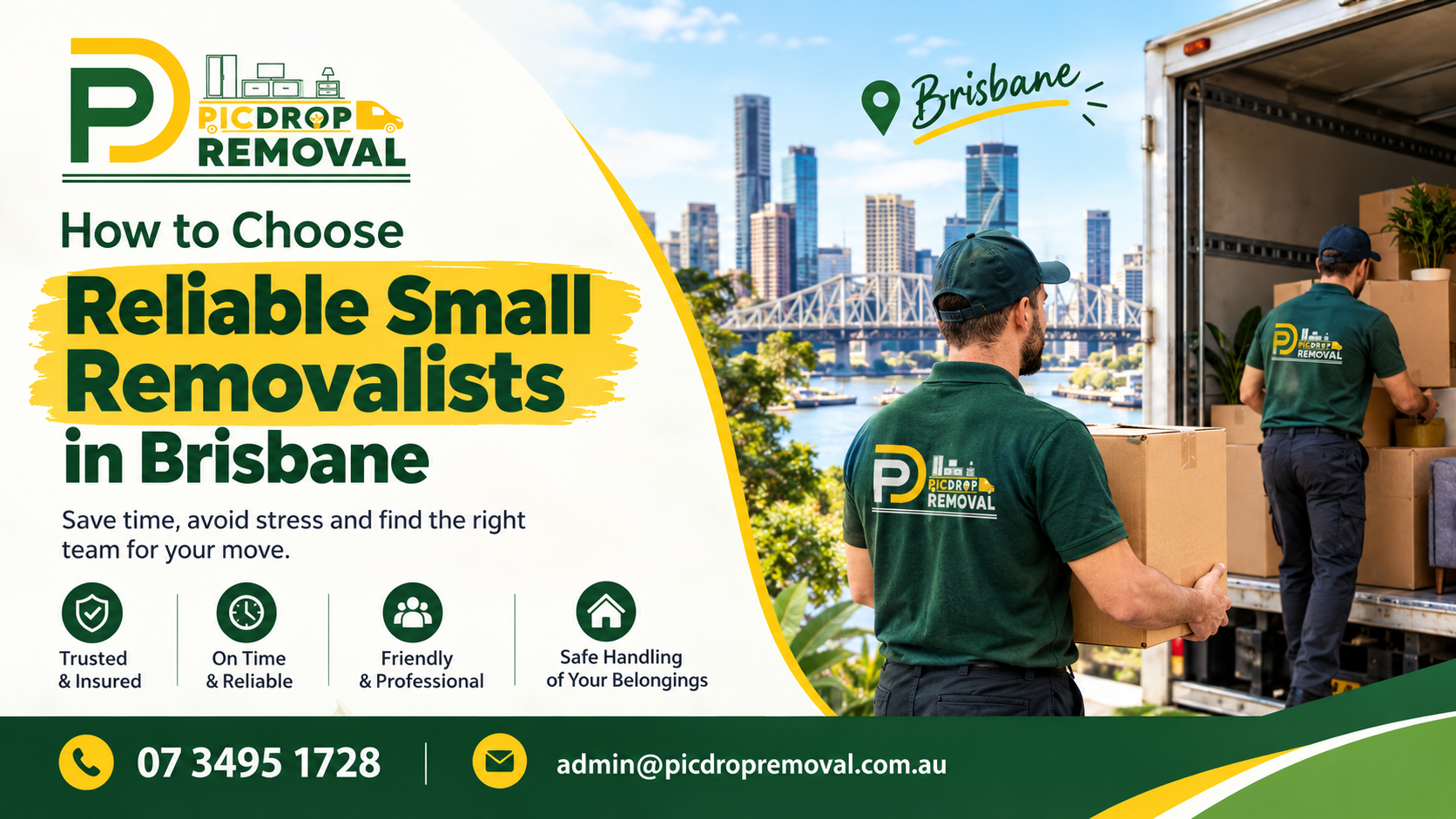 Pic Drop Removal providing reliable removalists in Brisbane for stress-free household and furniture removals.